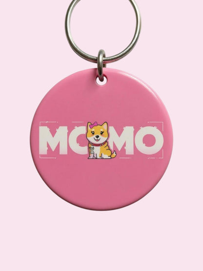 Momo Pink Logo Premium Keychain
